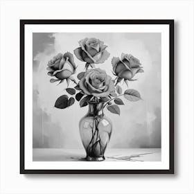 Roses In A Vase 15 Art Print