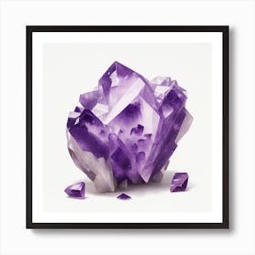 Dreamshaper V7 An Artistic Painting Of Amethyst With A White 0 Art Print