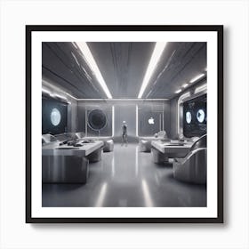 Create A Cinematic, Futuristic Appledesigned Mood With A Focus On Sleek Lines, Metallic Accents, And A Hint Of Mystery 9 Art Print