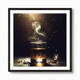 A glass with noble whiskey 3 Art Print