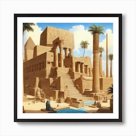 Egyptian Temple 1 Art Print