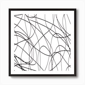 Abstract Black And White Lines 1 Art Print