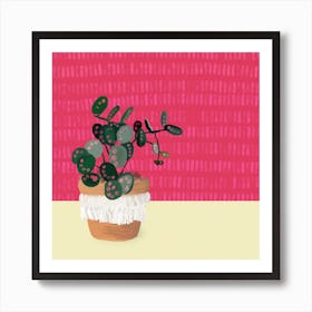 Funky Cactus 1 Square Art Print