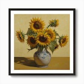 Sunflowers In A Vase 12 Art Print