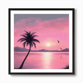 Sunset At The Beach 48 Art Print