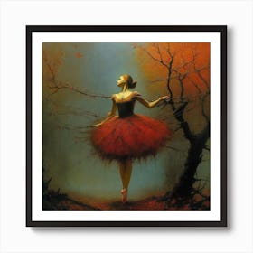 Ballerina In The Forest 1 Art Print