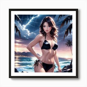 Sexy Girl In Bikini thh Art Print