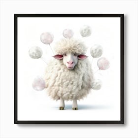 Sheep With Balloons Art Print