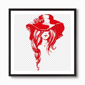 Girl In Red Hat Art Print