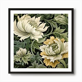 Flower Blossom Bloom Botanical Spring Nature Floral Pattern Leaves Art Print