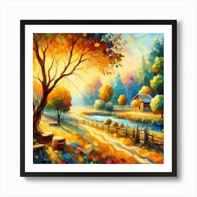 Autumn Landscape Painting 1 Art Print