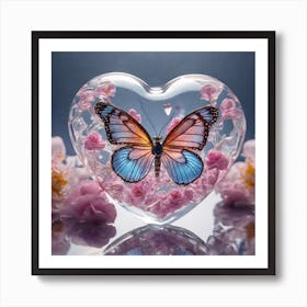 Butterfly In A Heart Art Print