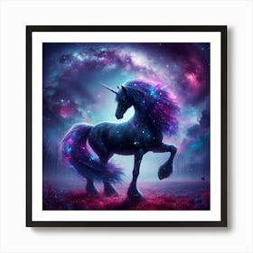 Unicorn In The Night Sky Art Print