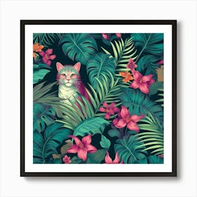 Cat In The Jungle Art Print