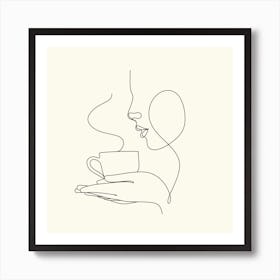 One Line Coffee Art Print