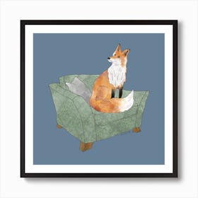 Mr Fox Square Art Print