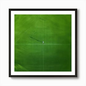 Lawn Green Grass Line Drone Person Surface Field Descending Adult Day Greenery Sharpened (5) Art Print