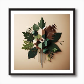 Geometric Art Jungle Bouquet Art Print