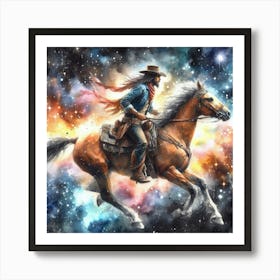 Cowboy In Space Art Print