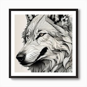 Wolf Head 1 Art Print