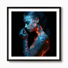 Glowing Woman Art Print