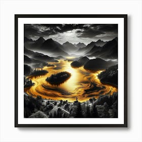 Golden Lake 2 Art Print