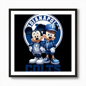 Mickey And Minnie Indianapolis Colts Art Print