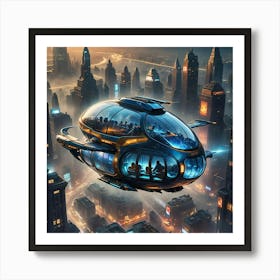 Alien Citytaxi Art Print