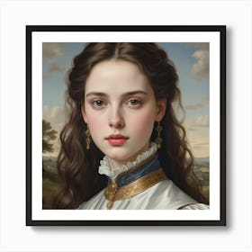 Girl With Long Hair Art Print