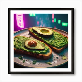 Avocado Toast On A Plate 1 Art Print