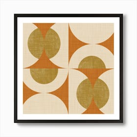 Retro Vintage Circle Fusion Mid Century Orbs Orcher 50s Geometric Art Print