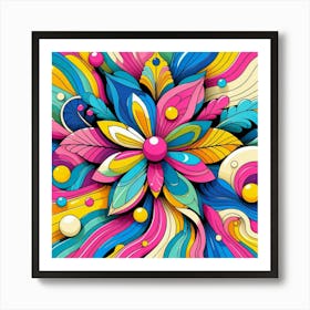 Colorful Abstract Flower Art Print