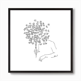 Me Flowers Square Art Print