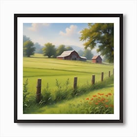 Barns In The Countryside Art Print