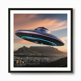 Ufo Flying Over City 2 Art Print