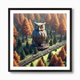 Owl In The Forest 67 Art Print