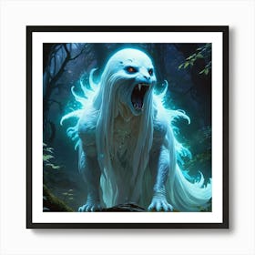 Ghost Glowing Ghost Animal 7 Art Print
