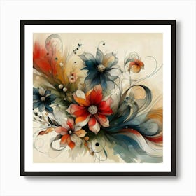 Abstract Floral Painting 4 Art Print