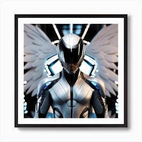 Futuristic Man With Wings 1 Art Print