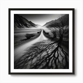 Shadows Of The Road Art Print