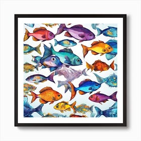 Colorful Fishes Art Print