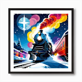 Christmas Train Art Print