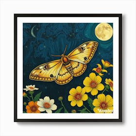 Moonlight Moth Art Print