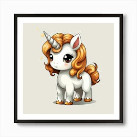 Unicorn With Rainbow Mane 33 Art Print