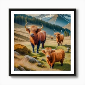 Highland Cows 2 Art Print