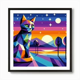 Nimbus Low Poly Cat 1 Art Print