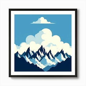 Mountains And Clouds Art Print