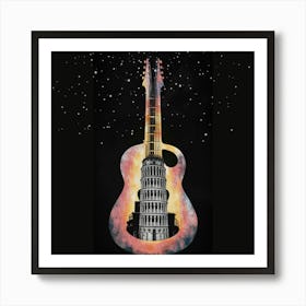 Guitar In Pisa Art Print