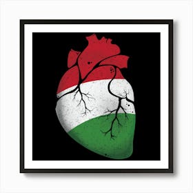 Hungary Heart Flag Art Print