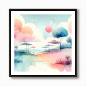 Watercolor Landscape 14 Art Print